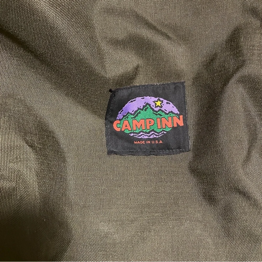Vintage Camp Inn Giant Duffel Bag Green Nylon 30”x40” Made in USA
